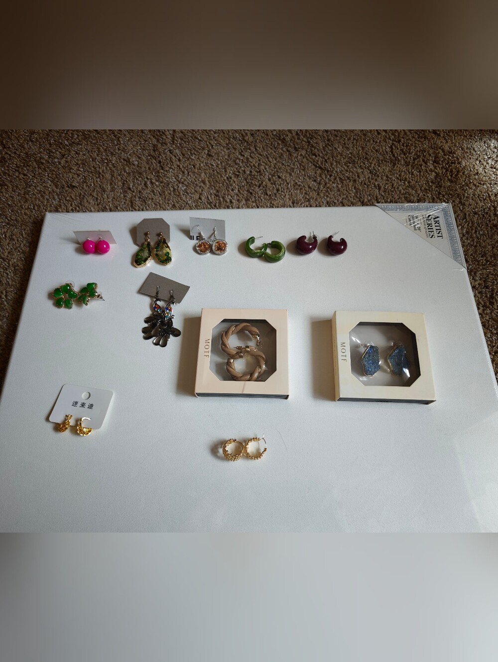 11 Pairs Women’s Earrings Lot – Hoop, Stud, Dangle & Statement Earrings Mixed St